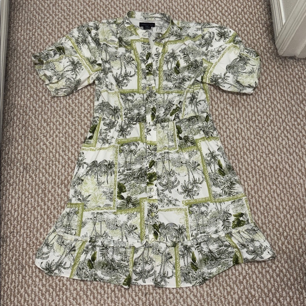 Cynthia Rowley Green/White Tropical Dress